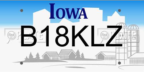 B18KLZ Iowa License Plate
