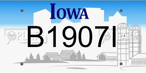 B1907I Iowa License Plate