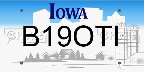 B19OTI Iowa License Plate
