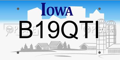 B19QTI Iowa License Plate
