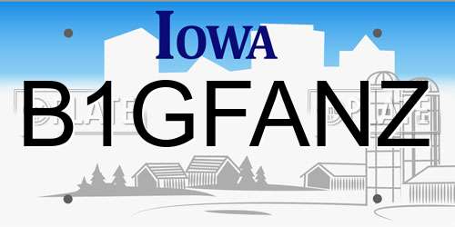 B1GFANZ Iowa License Plate