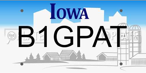 B1GPAT Iowa License Plate