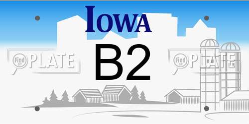 B2 Iowa License Plate