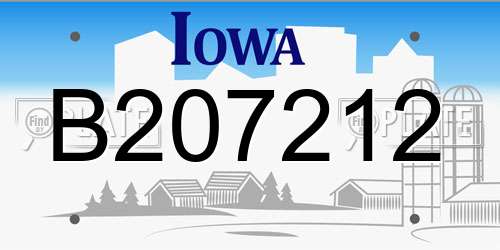 B207212 Iowa License Plate