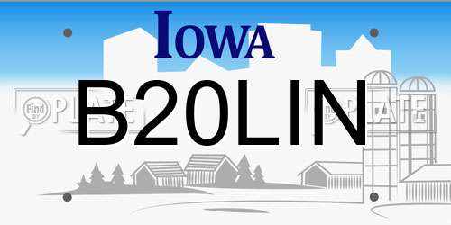B20LIN Iowa License Plate