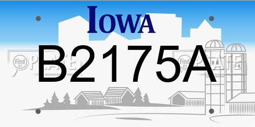 B2175A Iowa License Plate