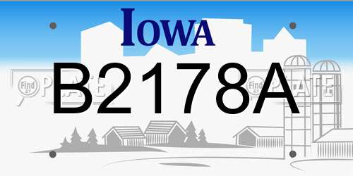 B2178A Iowa License Plate