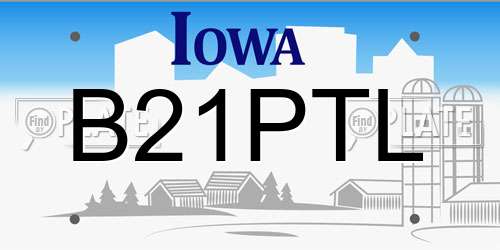 B21PTL Iowa License Plate
