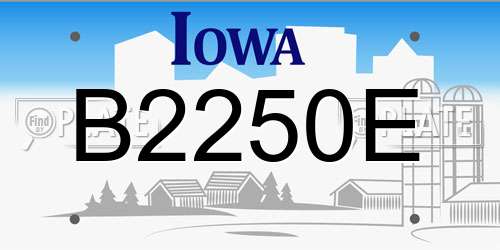 B2250E Iowa License Plate