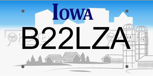 B22LZA Iowa License Plate