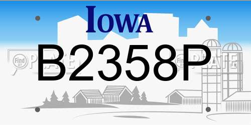 B2358P Iowa License Plate