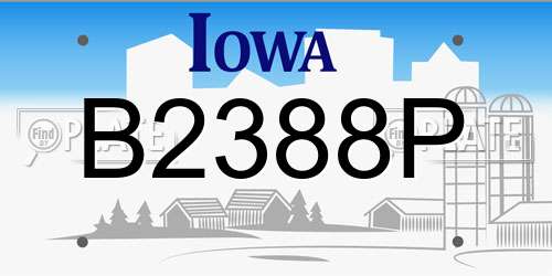 B2388P Iowa License Plate