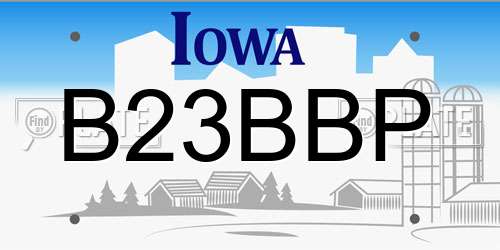 B23BBP Iowa License Plate