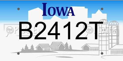 B2412T Iowa License Plate