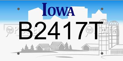 B2417T Iowa License Plate