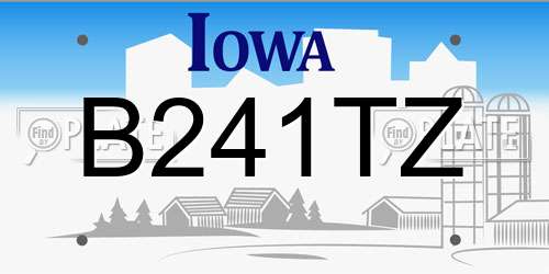 B241TZ Iowa License Plate