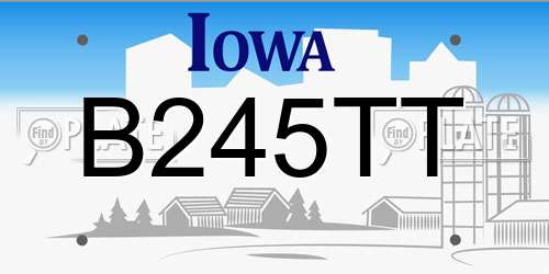 B245TT Iowa License Plate