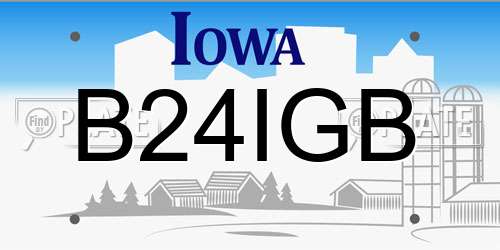 B24IGB Iowa License Plate