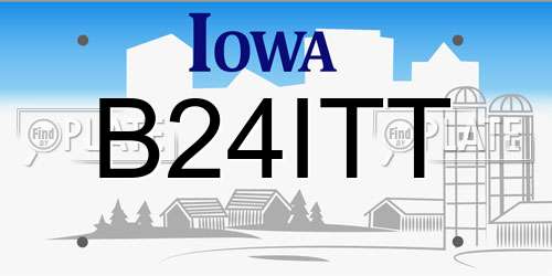 B24ITT Iowa License Plate