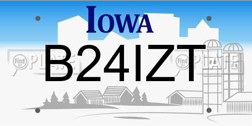 B24IZT Iowa License Plate