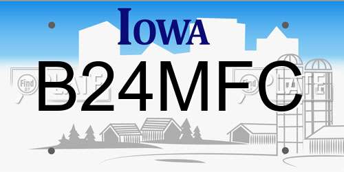 B24MFC Iowa License Plate