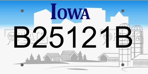B25121B Iowa License Plate