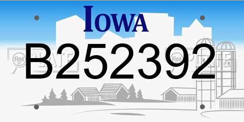 B252392 Iowa License Plate