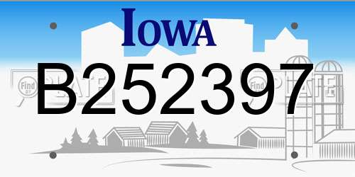 B252397 Iowa License Plate