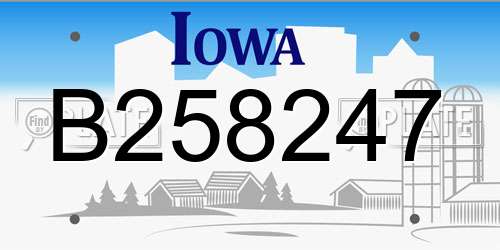 B258247 Iowa License Plate