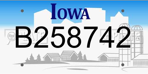 B258742 Iowa License Plate