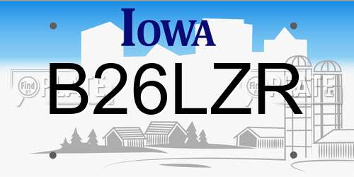 B26LZR Iowa License Plate