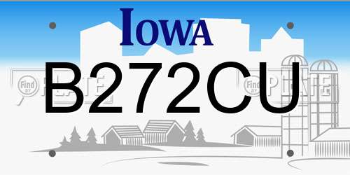 B272CU Iowa License Plate