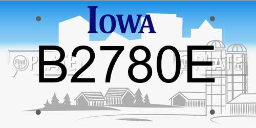 B2780E Iowa License Plate