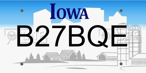 B27BQE Iowa License Plate