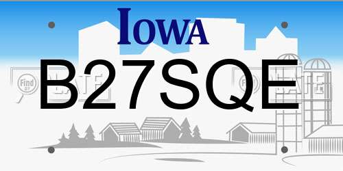 B27SQE Iowa License Plate