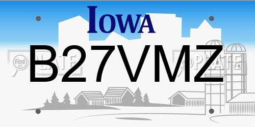 B27VMZ Iowa License Plate