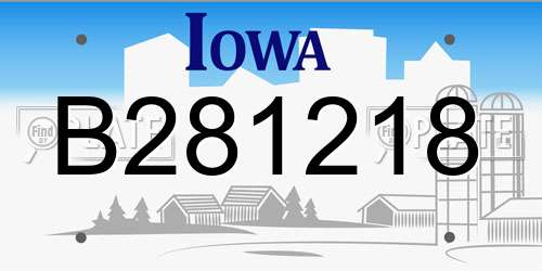 B281218 Iowa License Plate