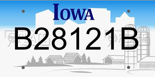 B28121B Iowa License Plate