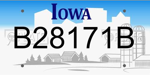 B28171B Iowa License Plate