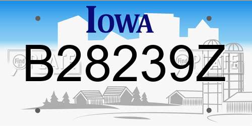 B28239Z Iowa License Plate
