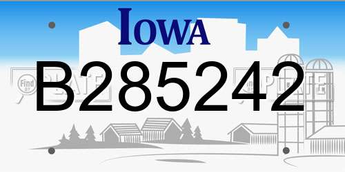 B285242 Iowa License Plate