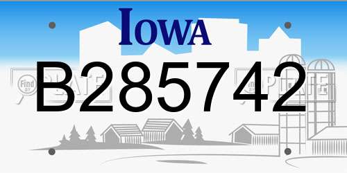 B285742 Iowa License Plate