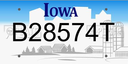 B28574T Iowa License Plate