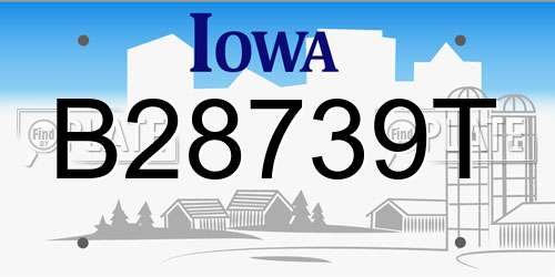 B28739T Iowa License Plate