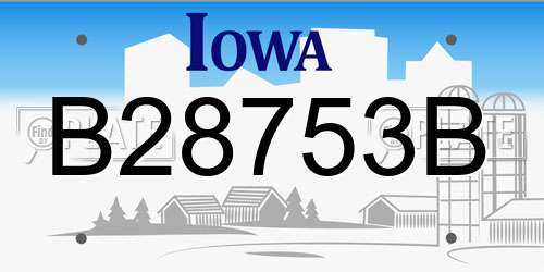 B28753B Iowa License Plate
