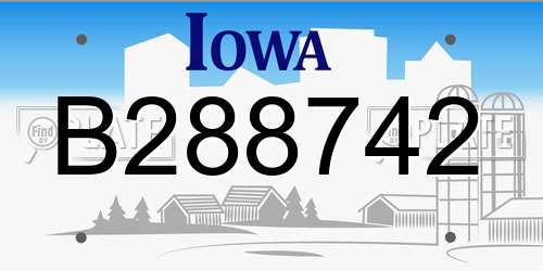 B288742 Iowa License Plate