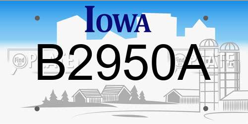 B2950A Iowa License Plate