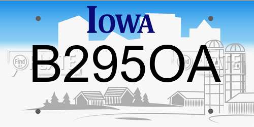 B295OA Iowa License Plate