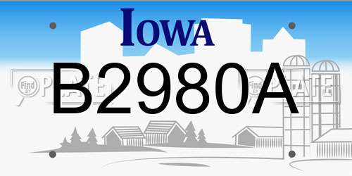B2980A Iowa License Plate