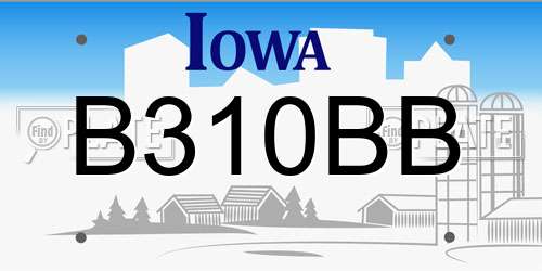 B310BB Iowa License Plate
